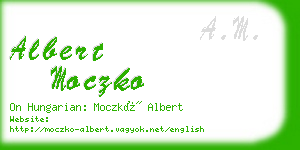 albert moczko business card